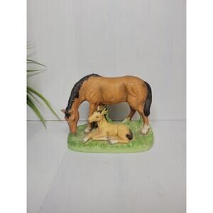 Vintage Homco 1442 Mare & Colt Horse Figurine